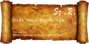 Szélesi Rozália névjegykártya
